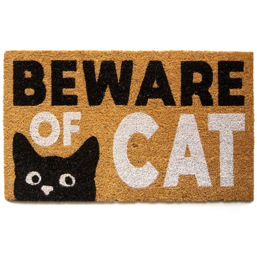 Beware of Cat Coir Mat