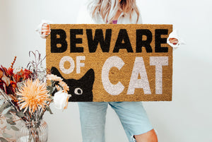 Beware of Cat Coir Mat