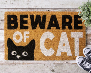 Beware of Cat Coir Mat