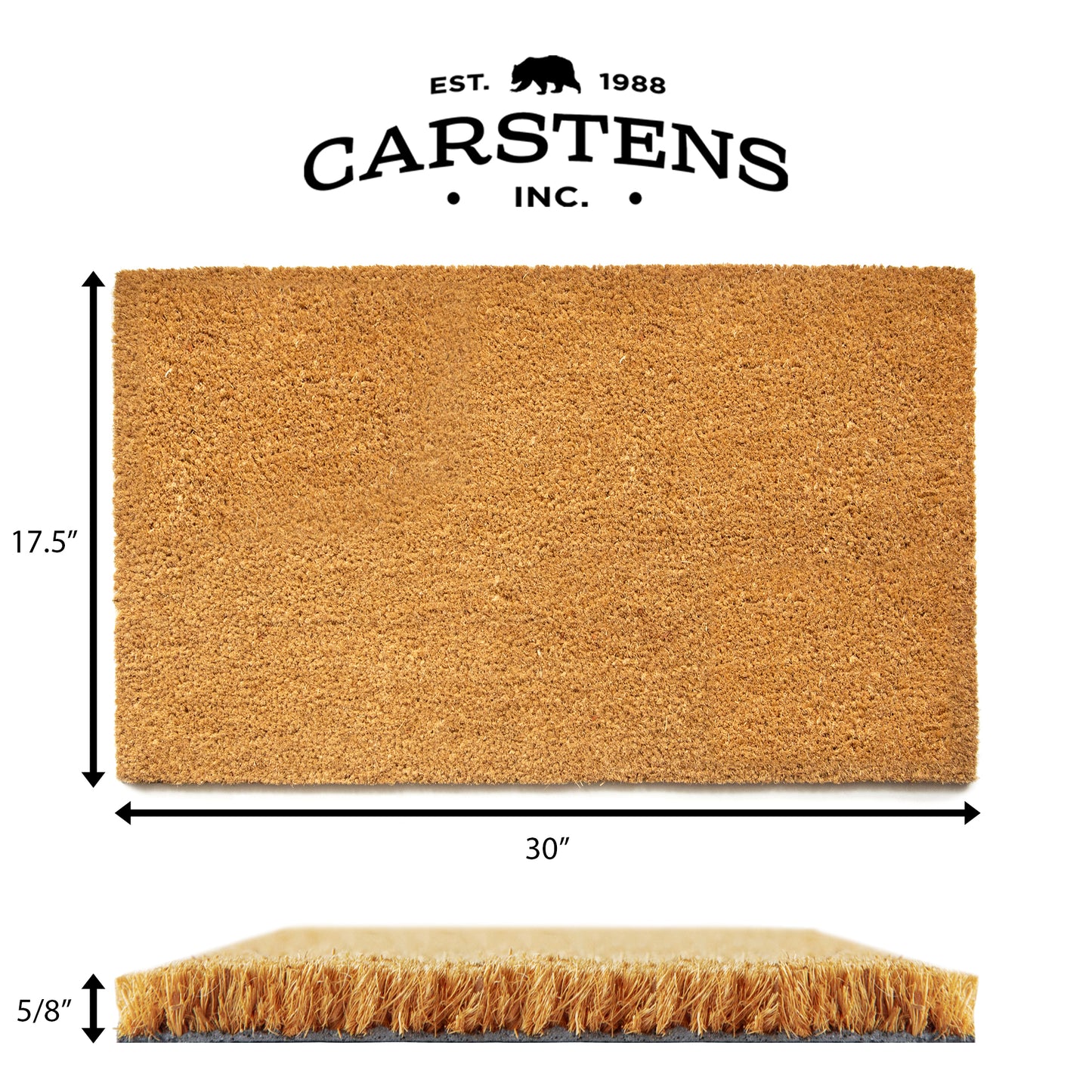 Black and White Check Welcome Coir Mat