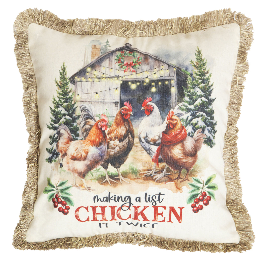 Chicken It Twice Pillow