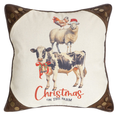 Christmas on the Farm Pillow