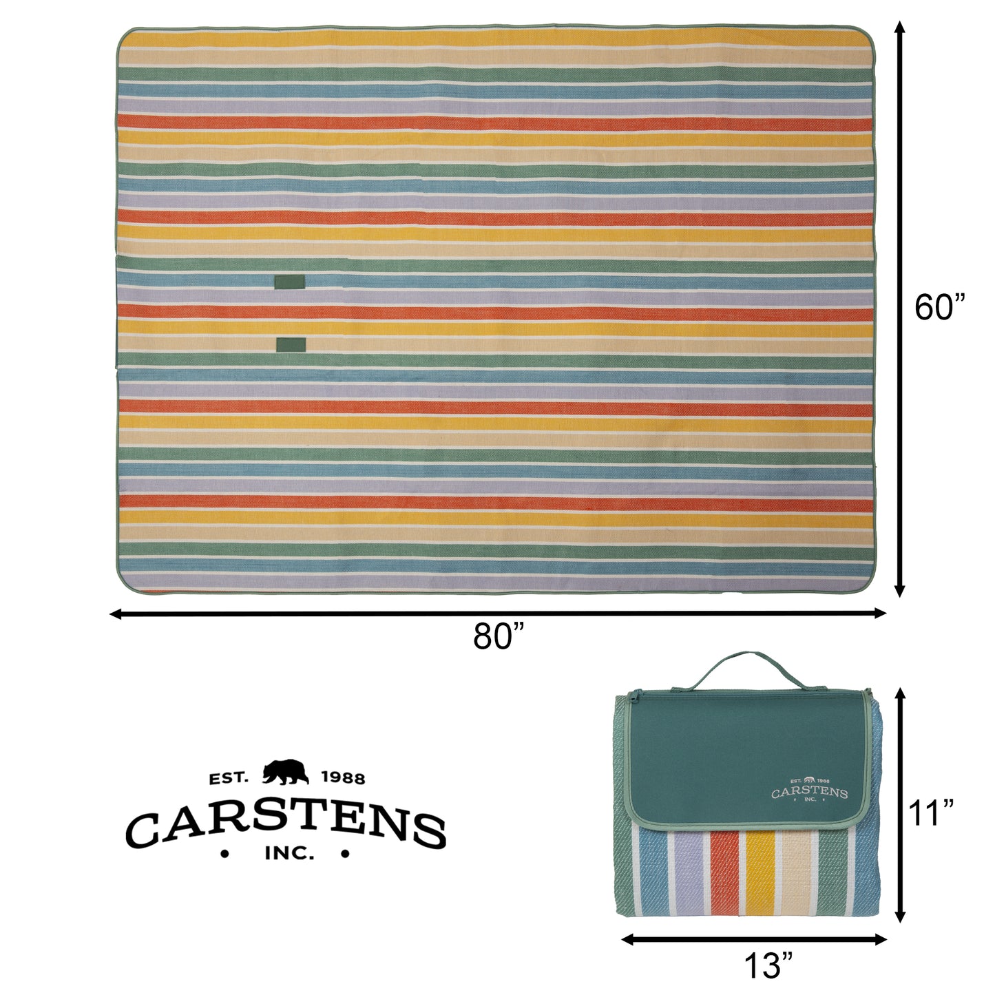 Day at the Beach Woven Stripe Picnic Blanket
