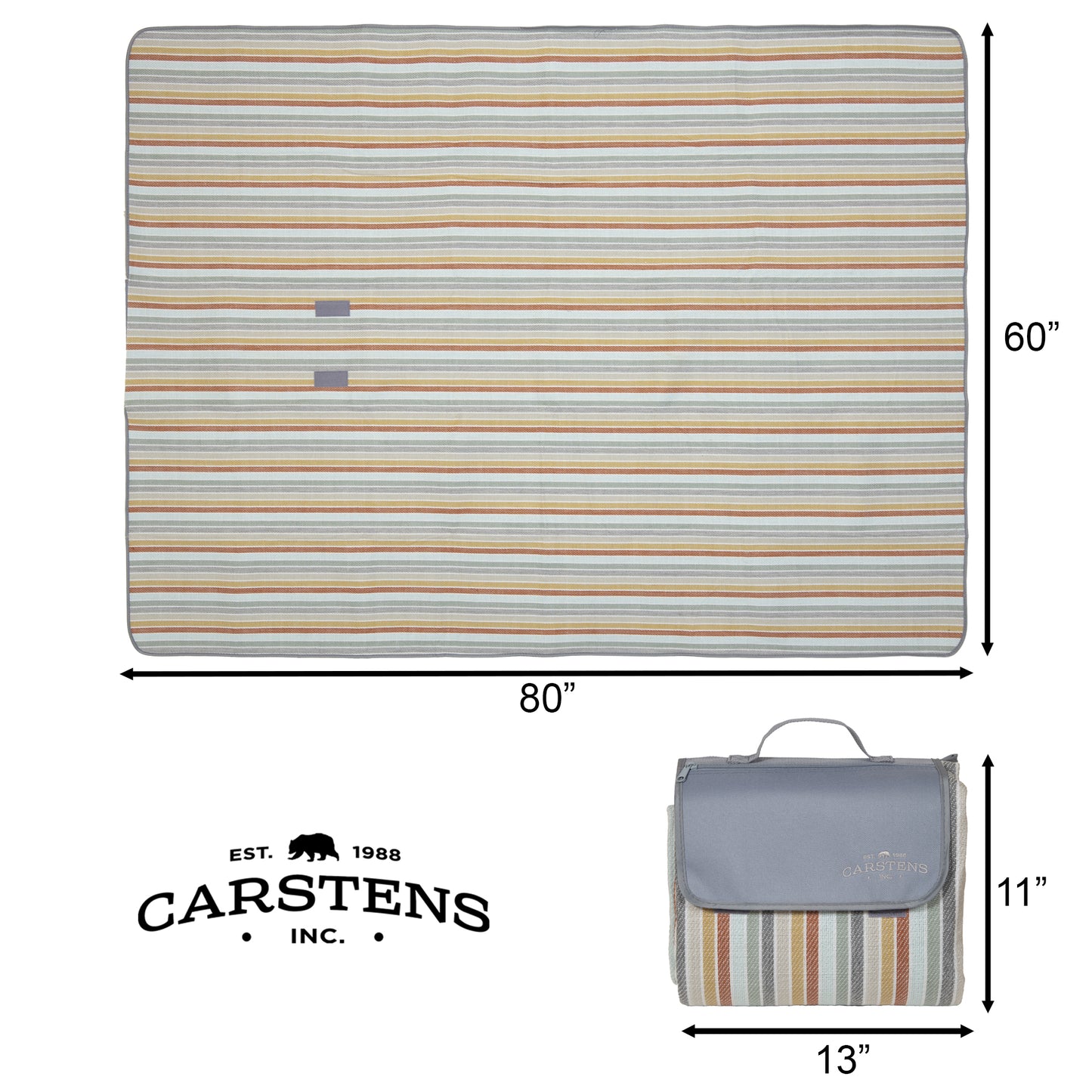 River Rock Woven Stripe Picnic Blanket