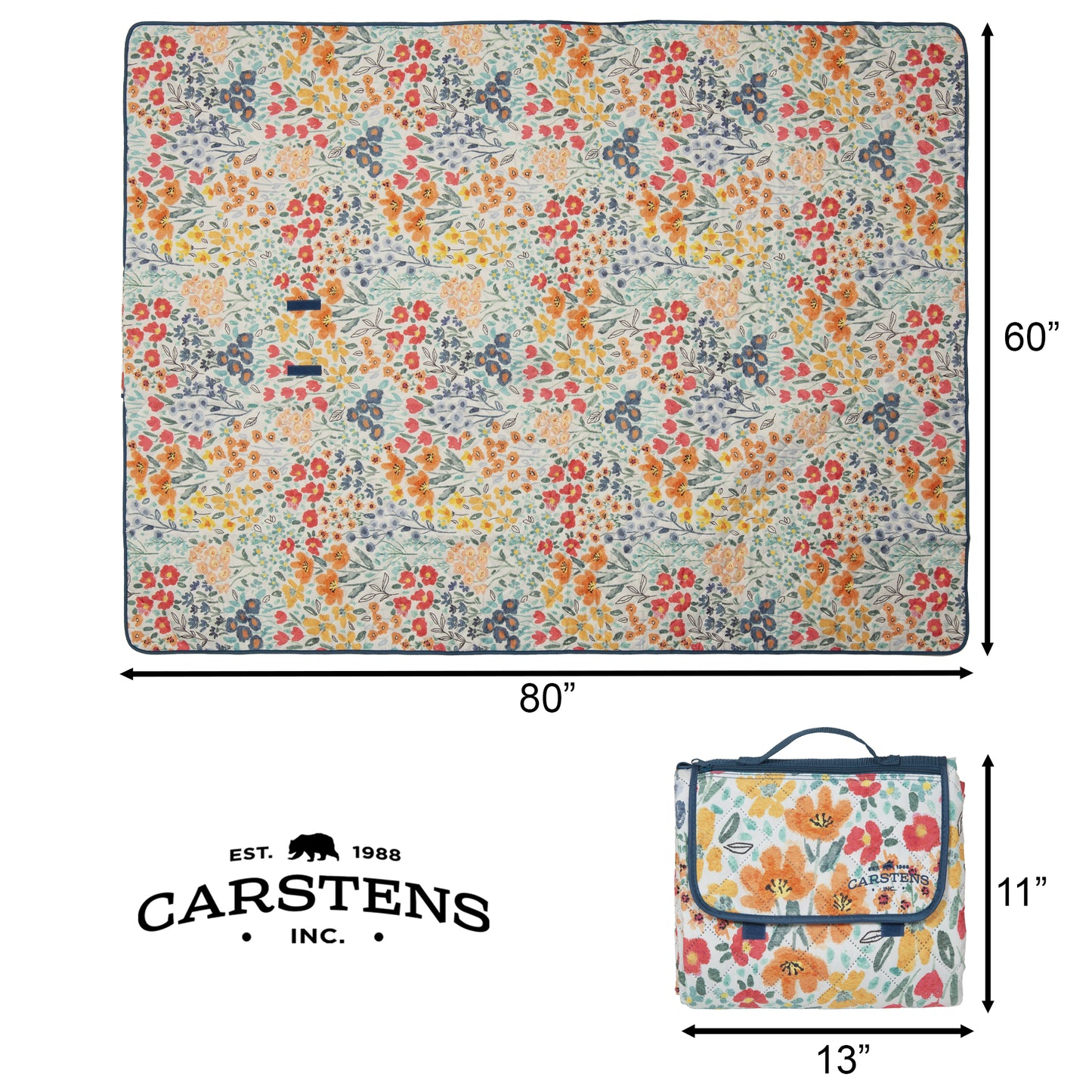 May Flowers Printed Picnic Blanket