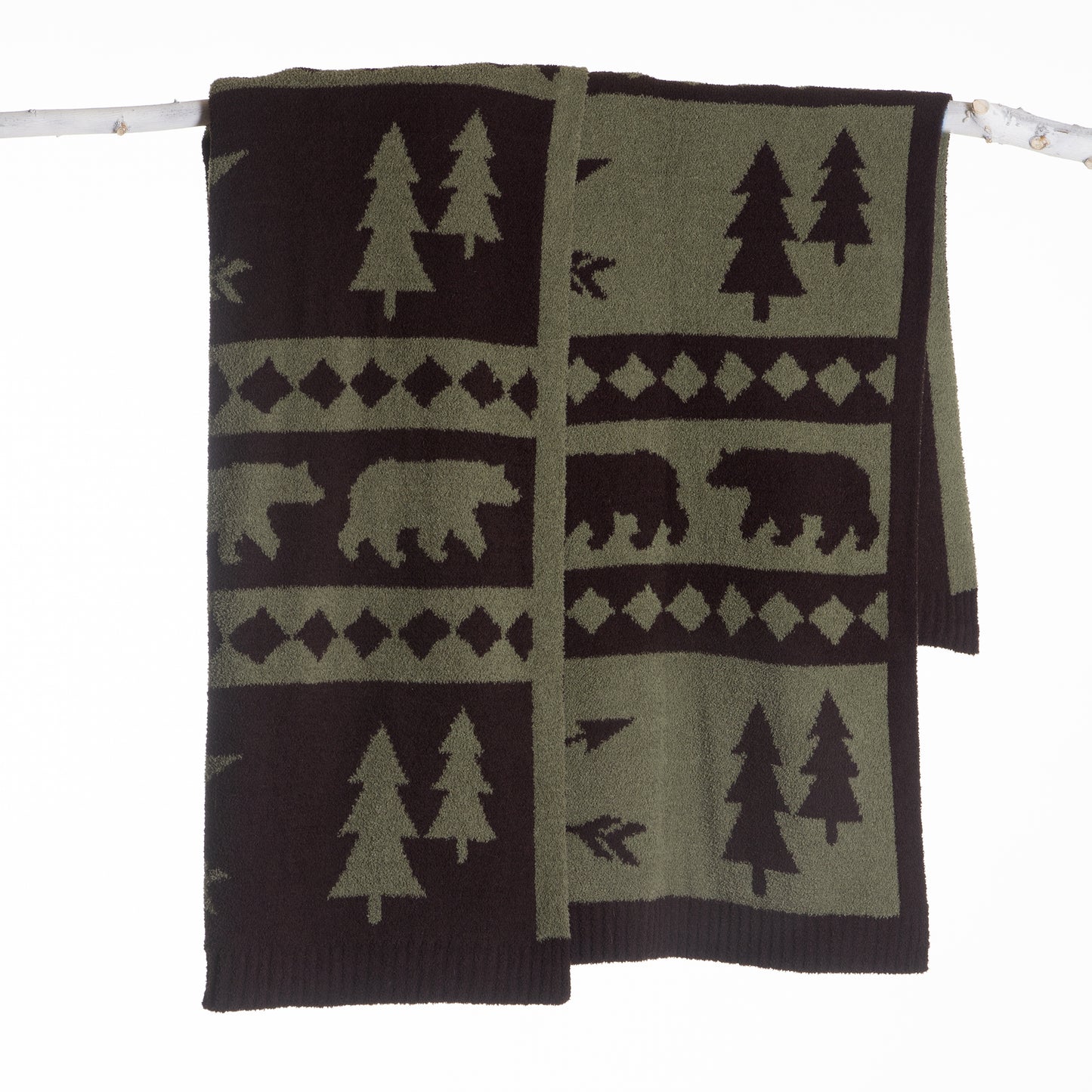 Mountain Pine Stretchy Throw Blanket