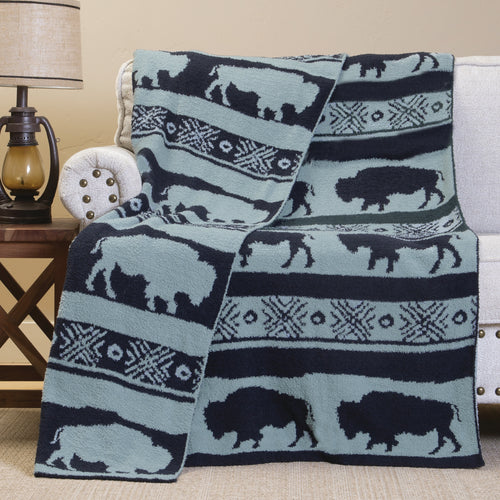 Buffalo Blues Stretchy Throw Blanket