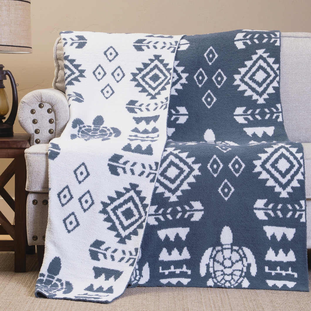 Pacific Blue Stretchy Throw Blanket