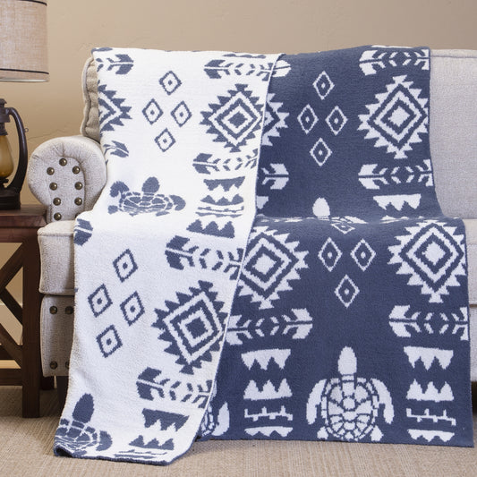 Pacific Blue Stretchy Throw Blanket