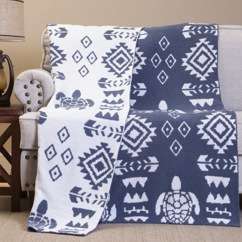 Pacific Blue Stretchy Throw Blanket