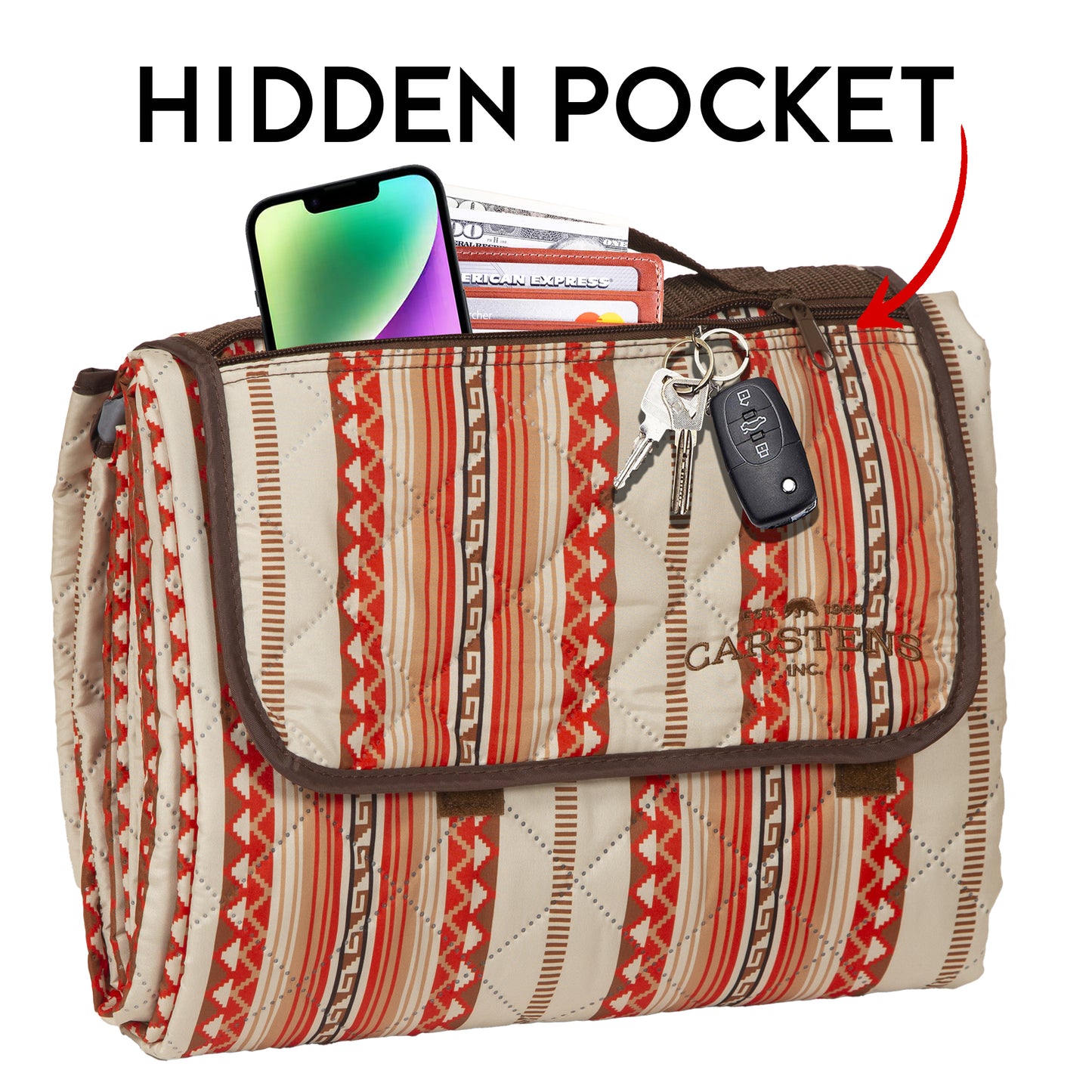 Chinlee Printed Stripe Picnic Blanket