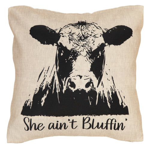 She Ain't Bluffin Cow Outdoor Pillow