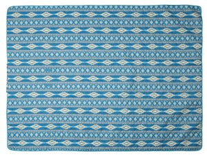 Sundance Blue Printed Stripe Picnic Blanket