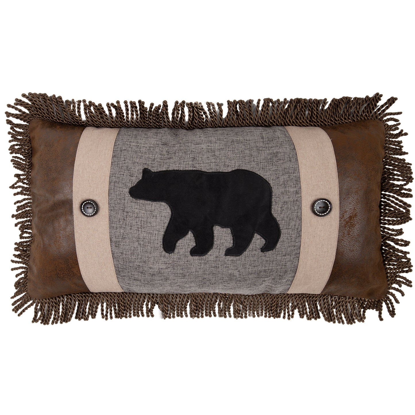 Bear on Grey Pillow