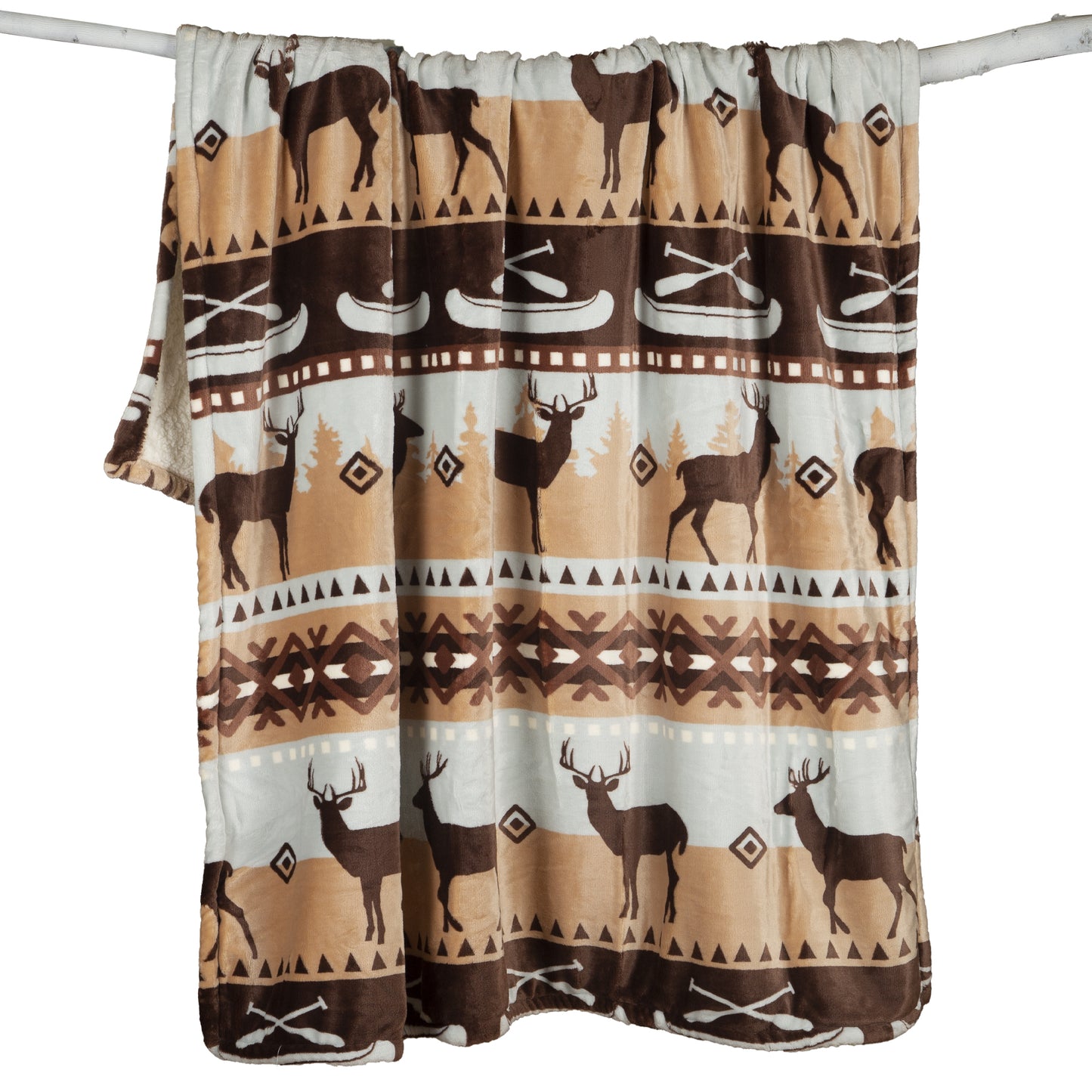 Buck Lake Plush Sherpa Throw Blanket