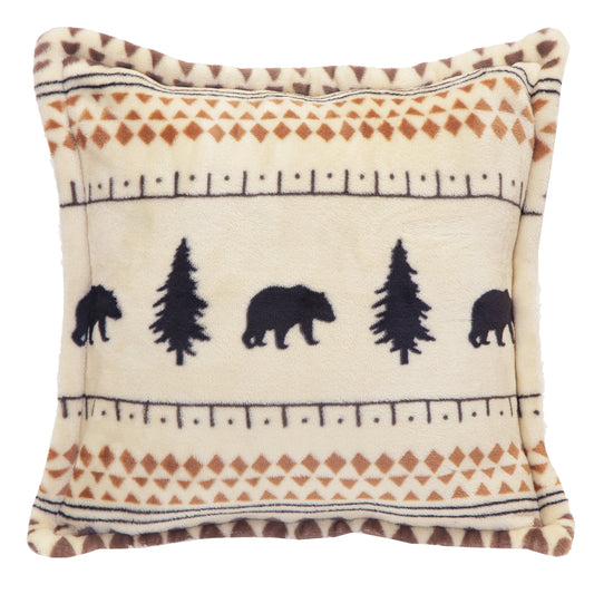 Scandinavian Bear Plush Sherpa Pillow