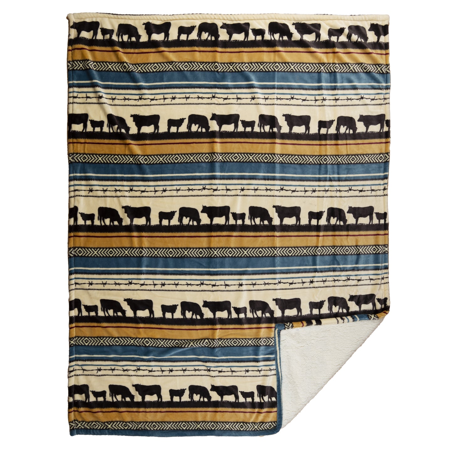 Morning On the Farm Plush Sherpa Throw Blanket