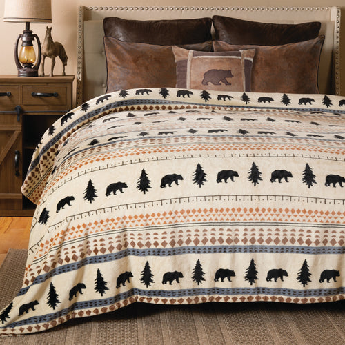 Scandinavian Bear Plush Bed Blanket