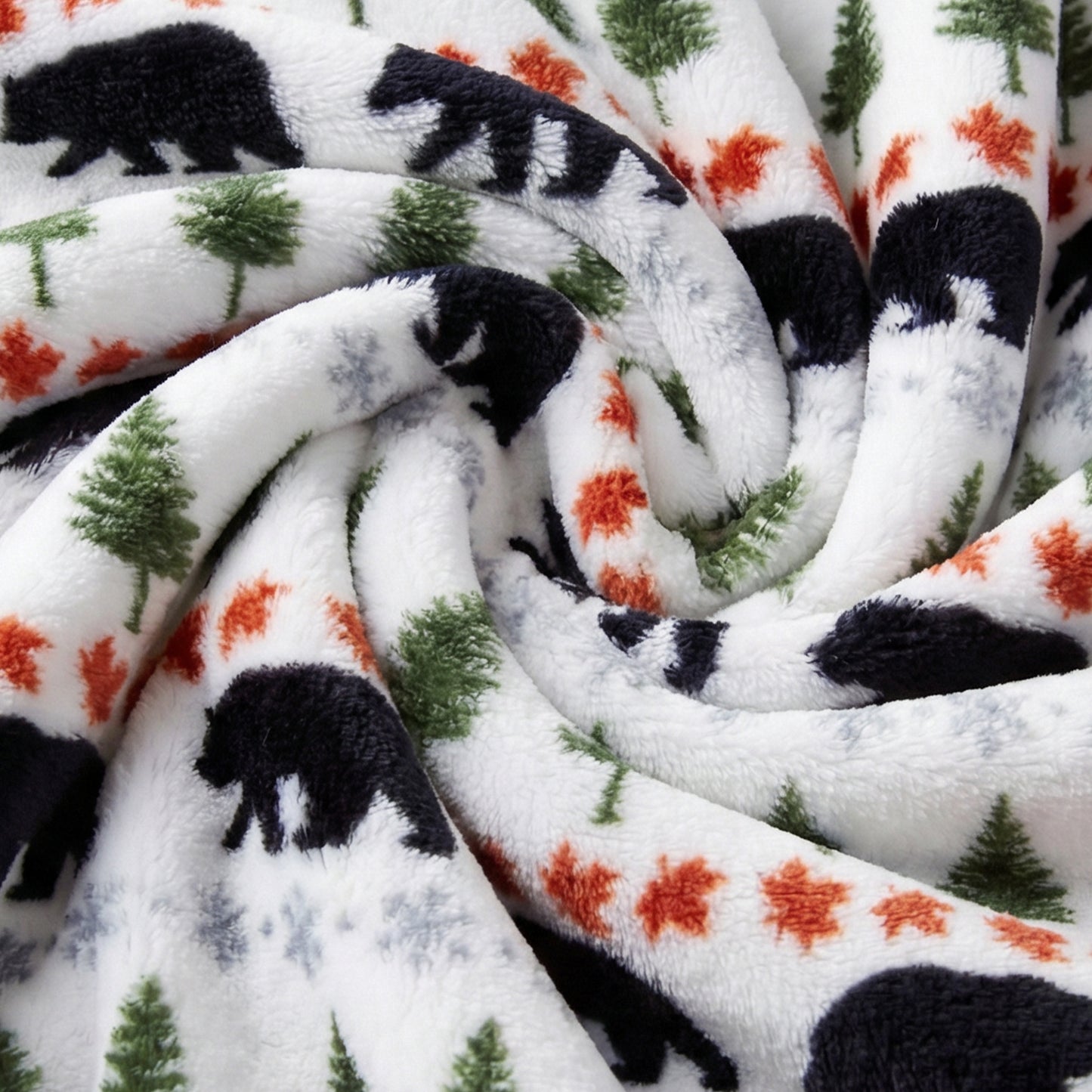 Evergreen Bear Plush Sherpa Throw