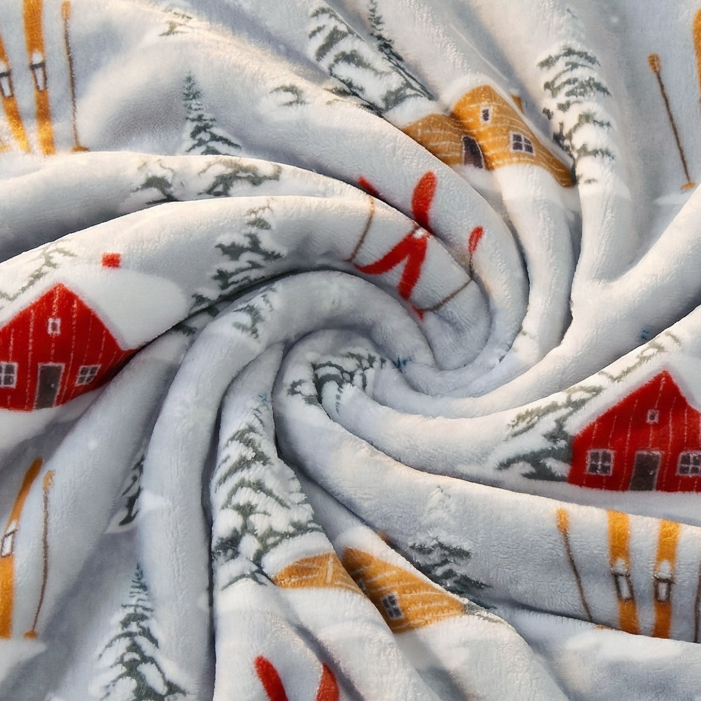 Snowy Cabin Plush Sherpa Throw