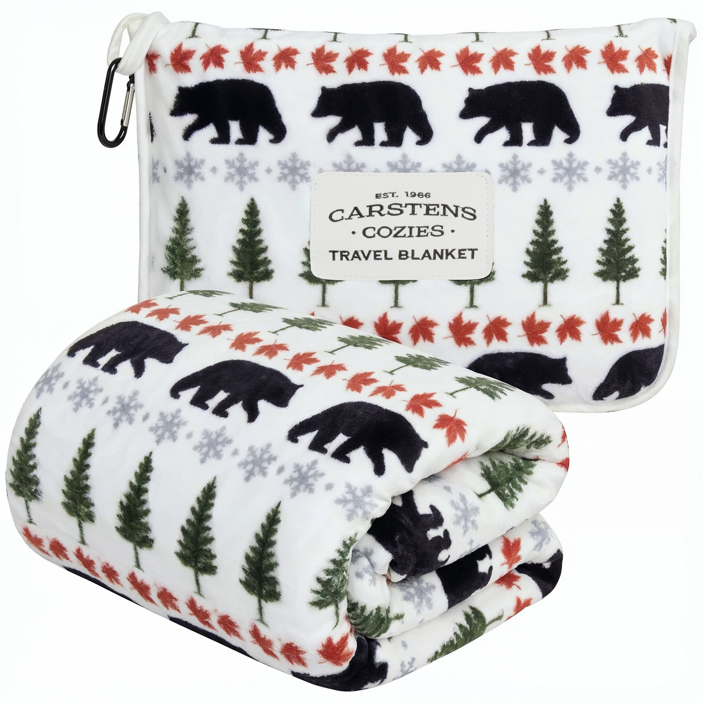 Evergreen Bear Travel Blanket