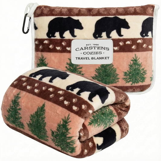 Prints and Pinecones Travel Blanket