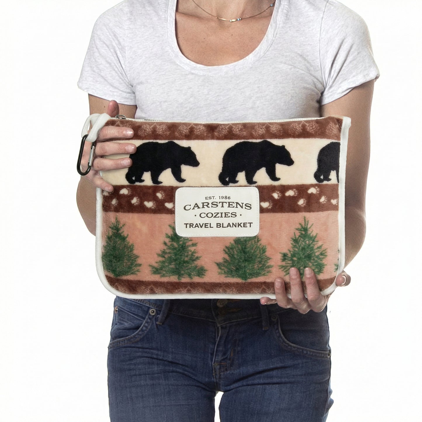 Prints and Pinecones Travel Blanket