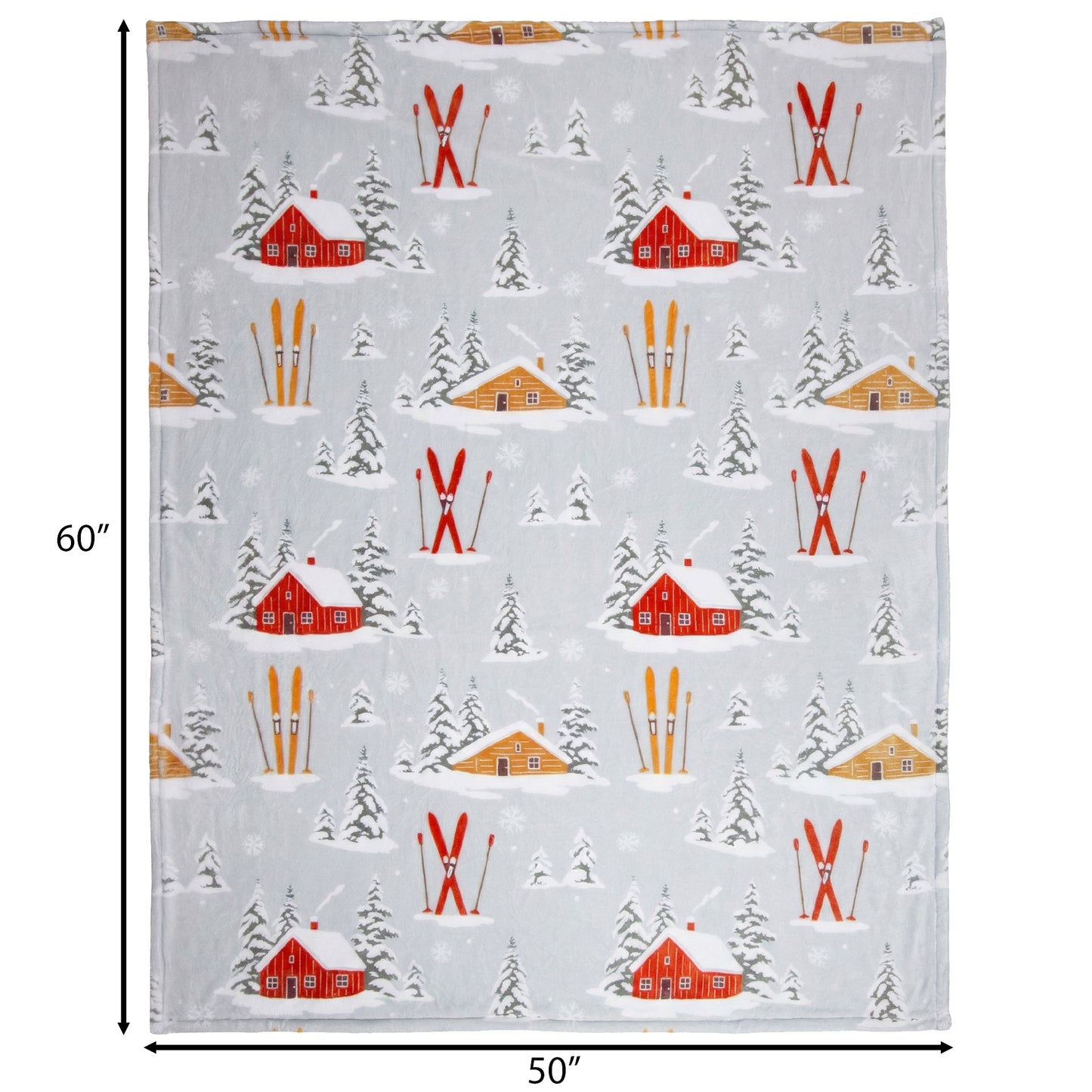 Snowy Cabin Travel Blanket