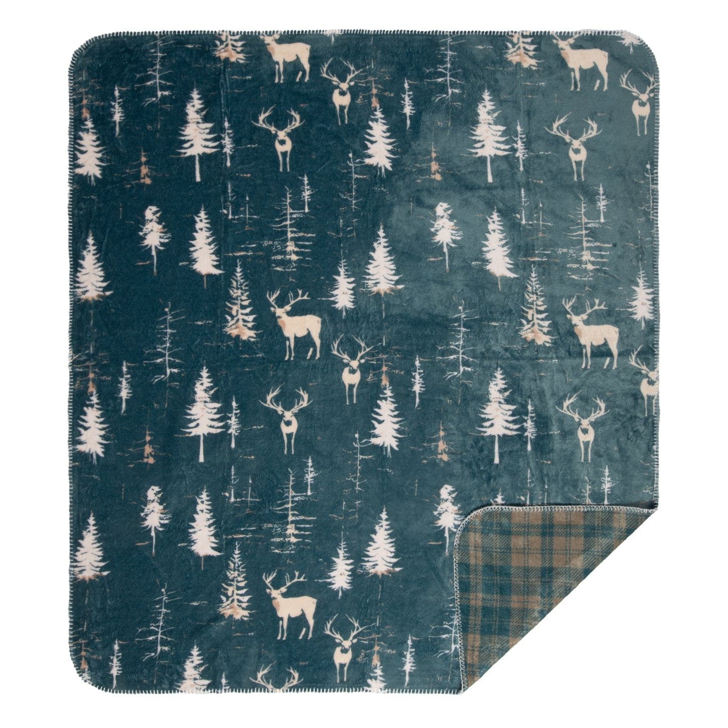 Deer Stand Reversible Plush Throw