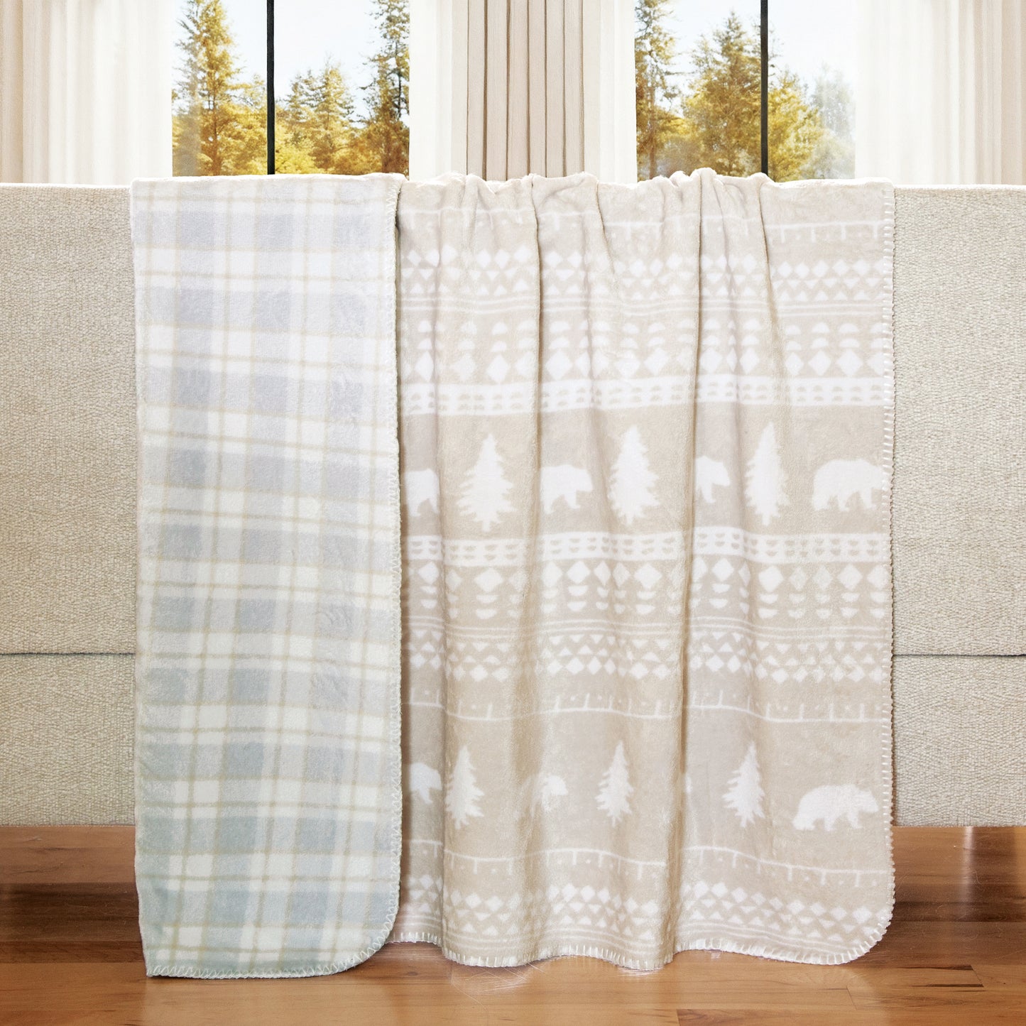 Northern Waters Reversible Plush Throw