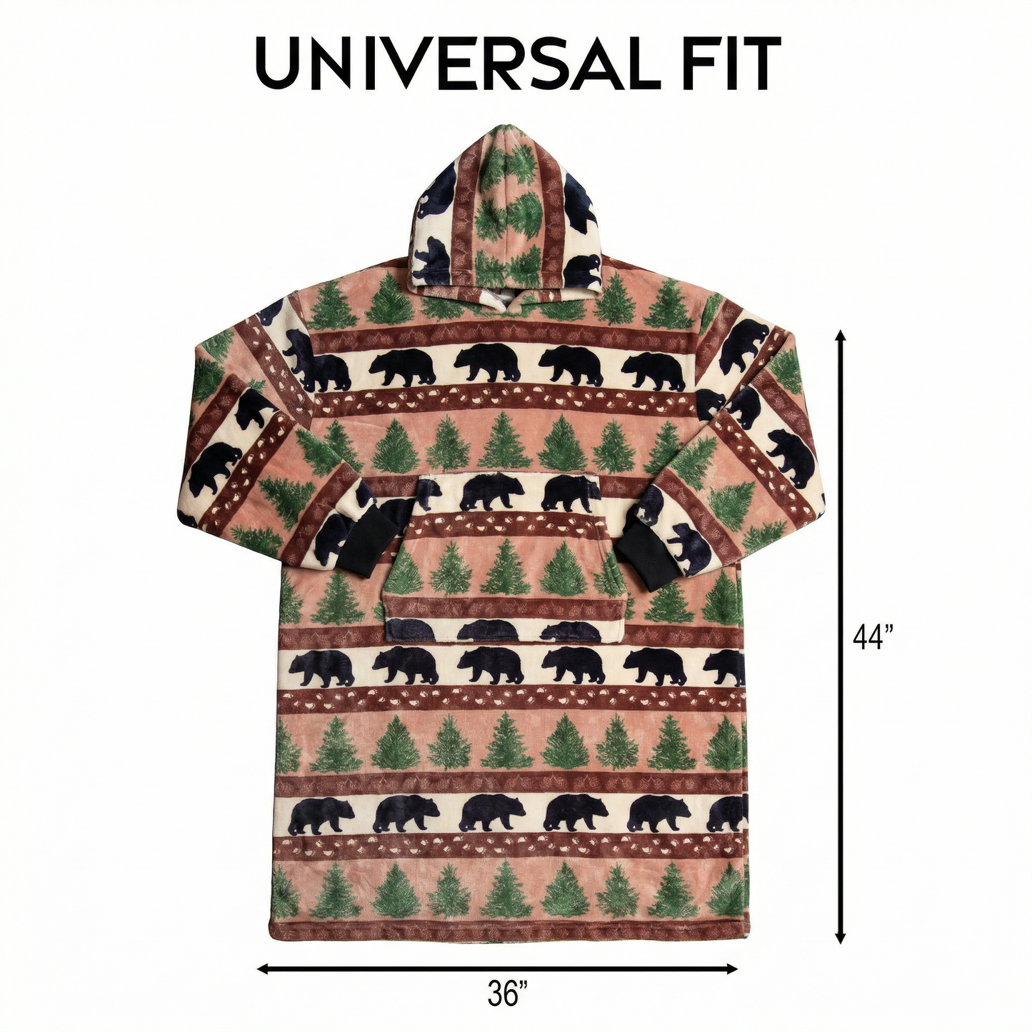 Prints and Pinecones Hooded Blanket