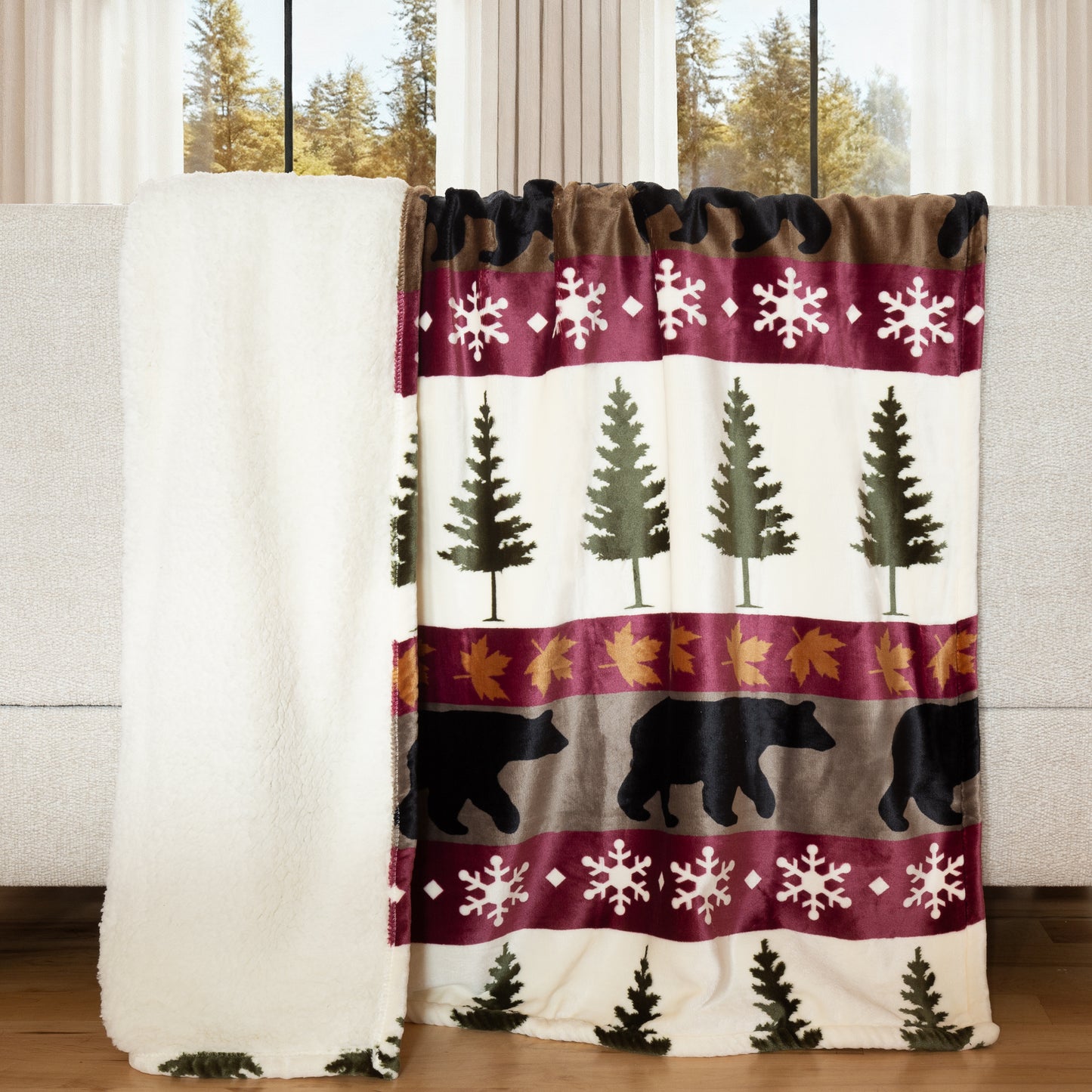 Tall Pine Plush Sherpa Throw