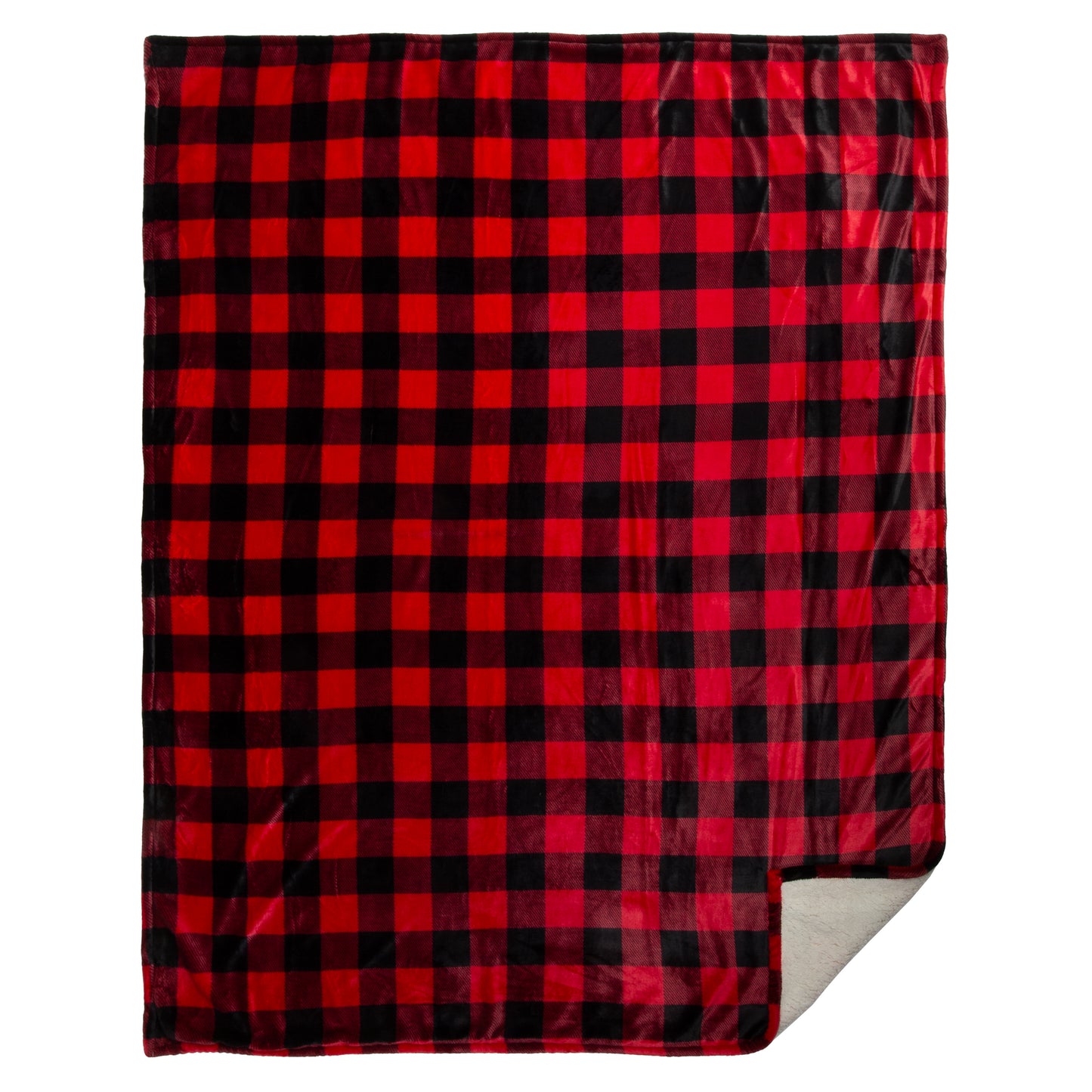 Red Lumberjack Plaid Plush Sherpa Throw