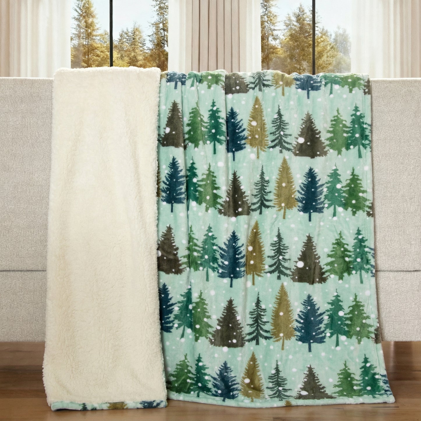 Snowflake Sherpa Throw Blanket