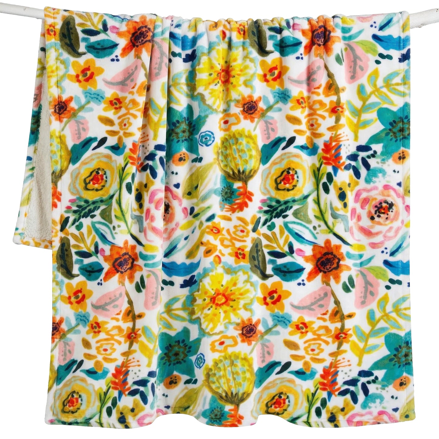 Field of Flowers Plush Sherpa Throw