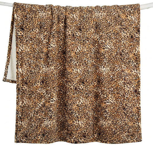 Leopard Plush Sherpa Throw