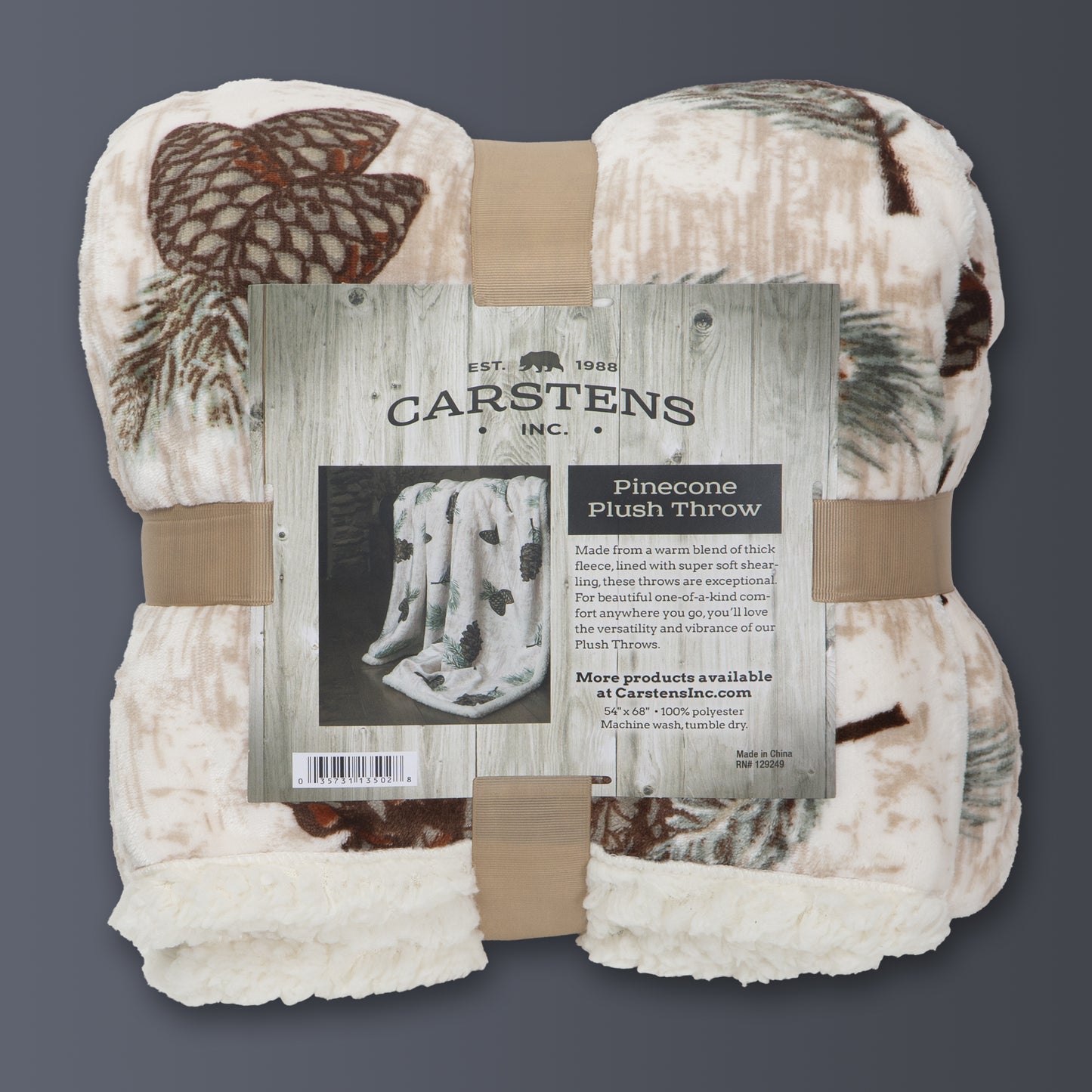 Pinecone Plush Sherpa Throw