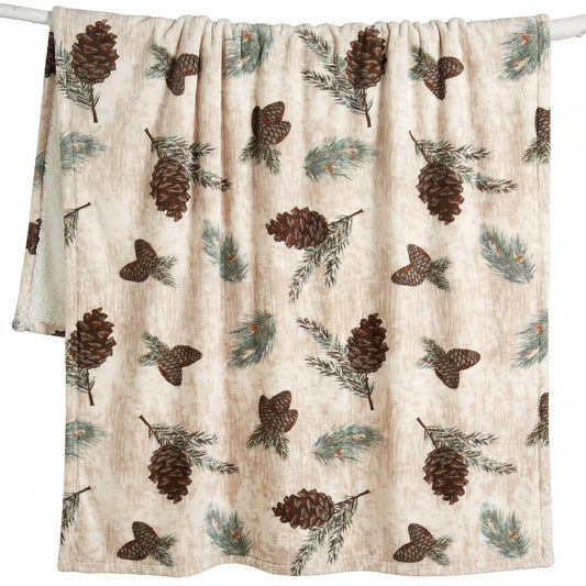 Pinecone Plush Sherpa Throw