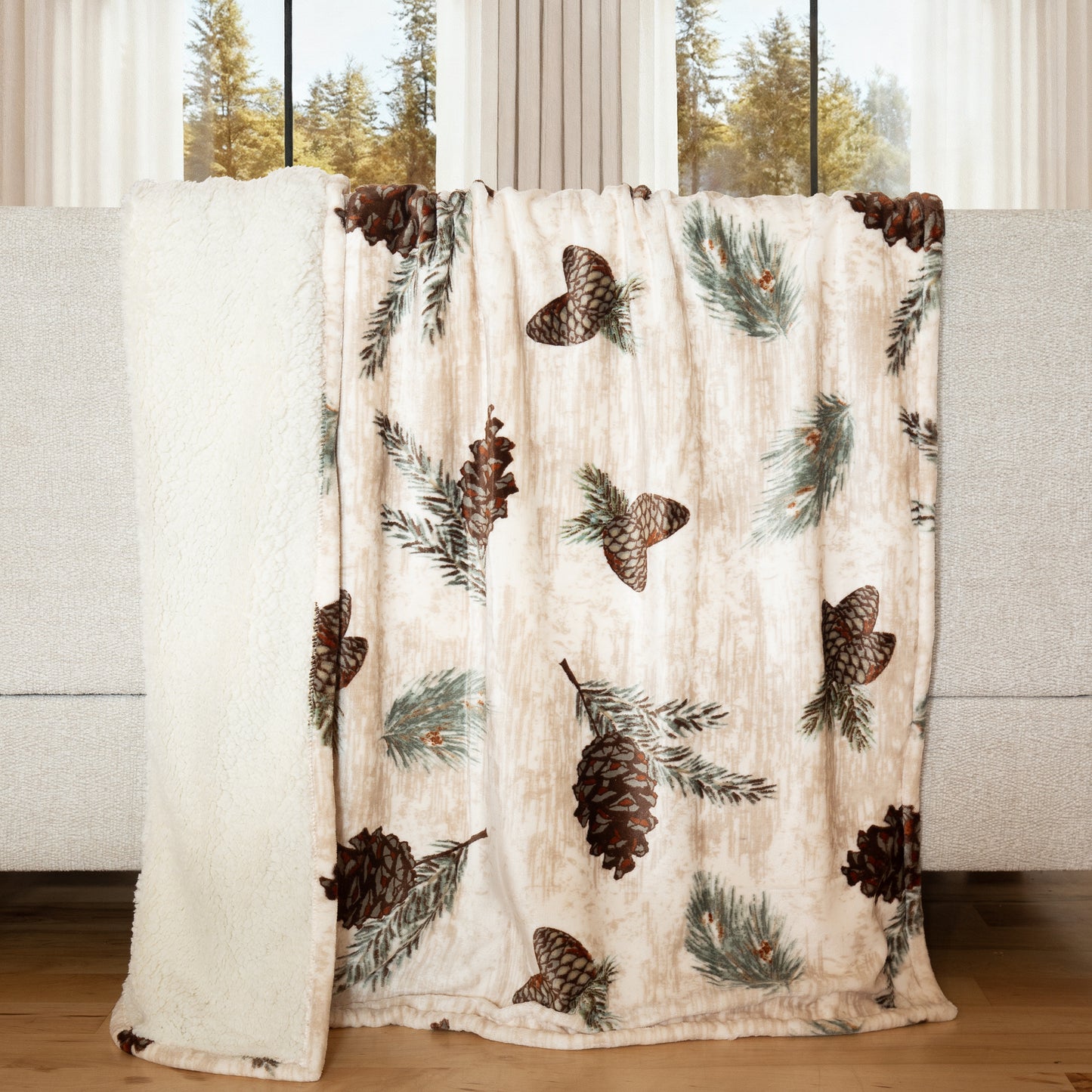 Pinecone Plush Sherpa Throw