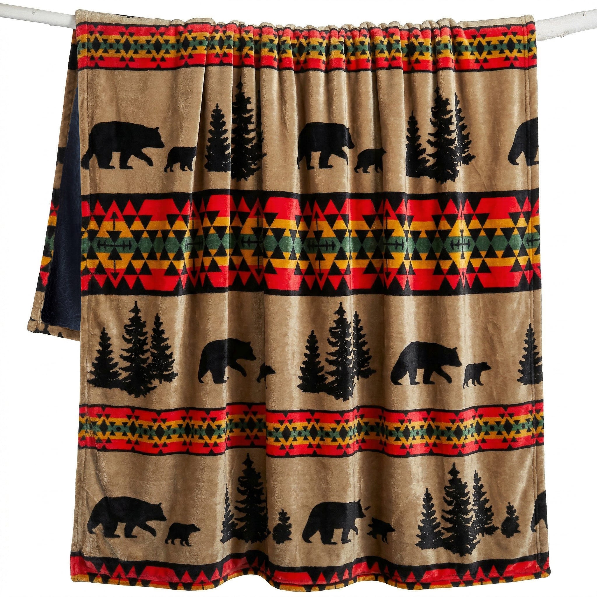 Bear Trails with Black Sherpa Plush Throw – Carstens, Inc
