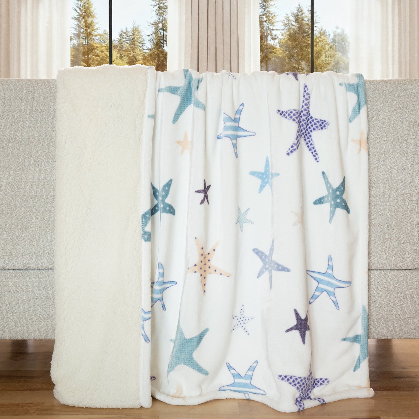 Starfish Plush Sherpa Throw