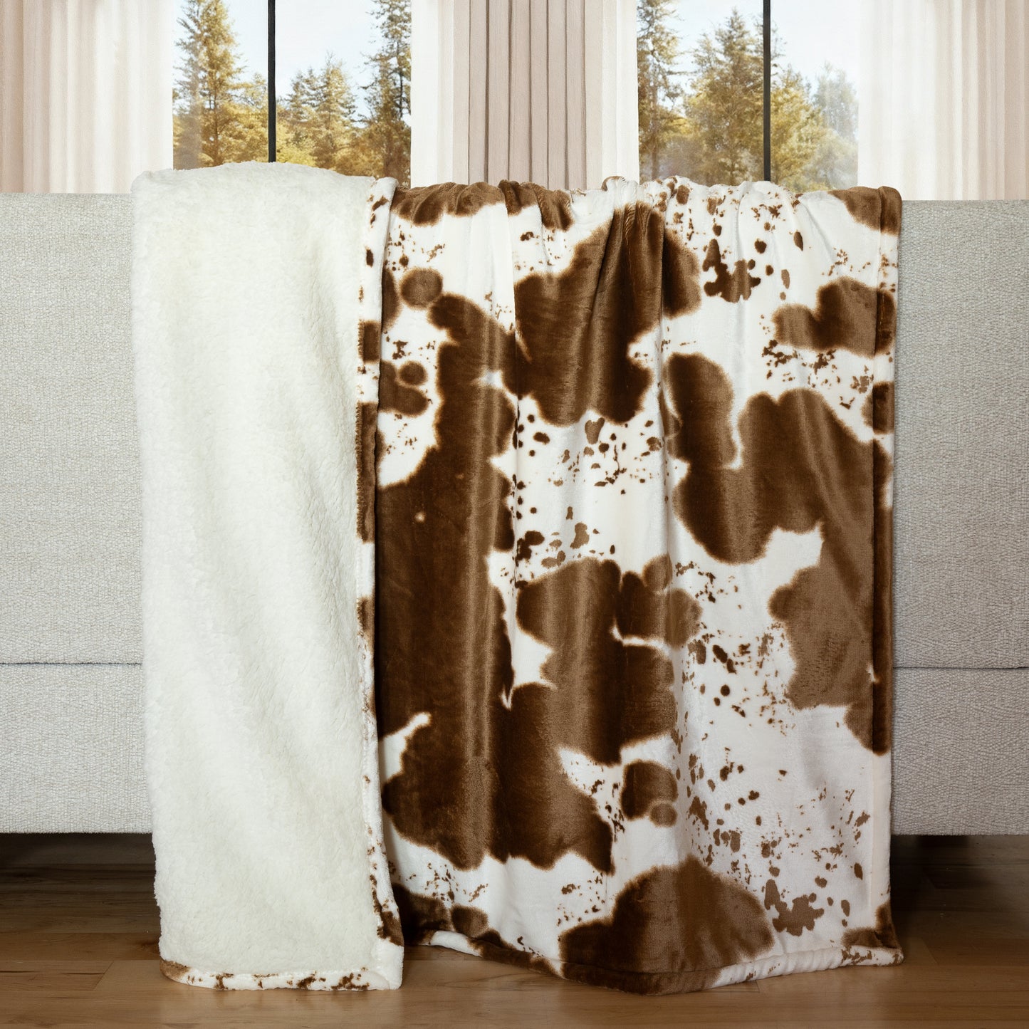 Hair on Hide Plush Sherpa Throw
