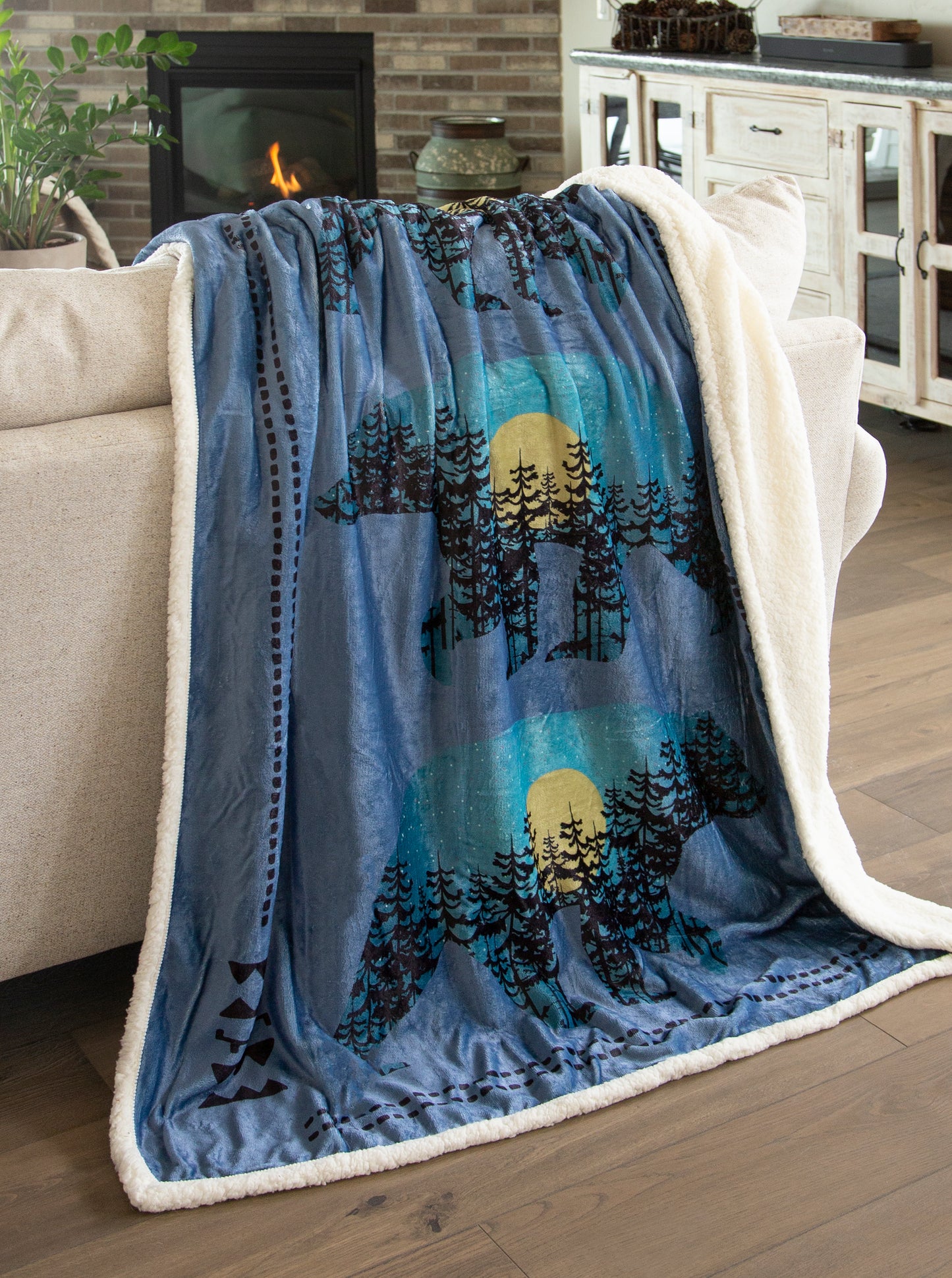 Three Bears Plush Sherpa Throw