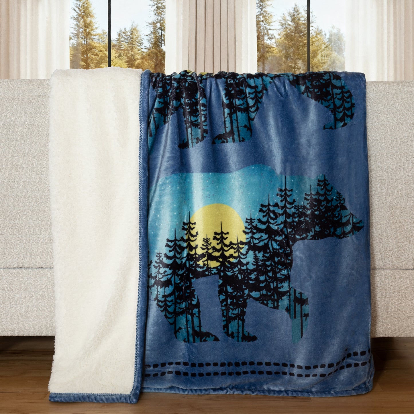 Three Bears Plush Sherpa Throw