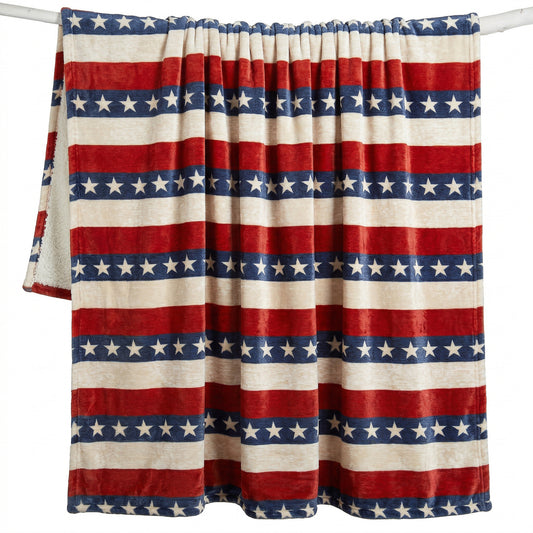 Americana Plush Sherpa Throw