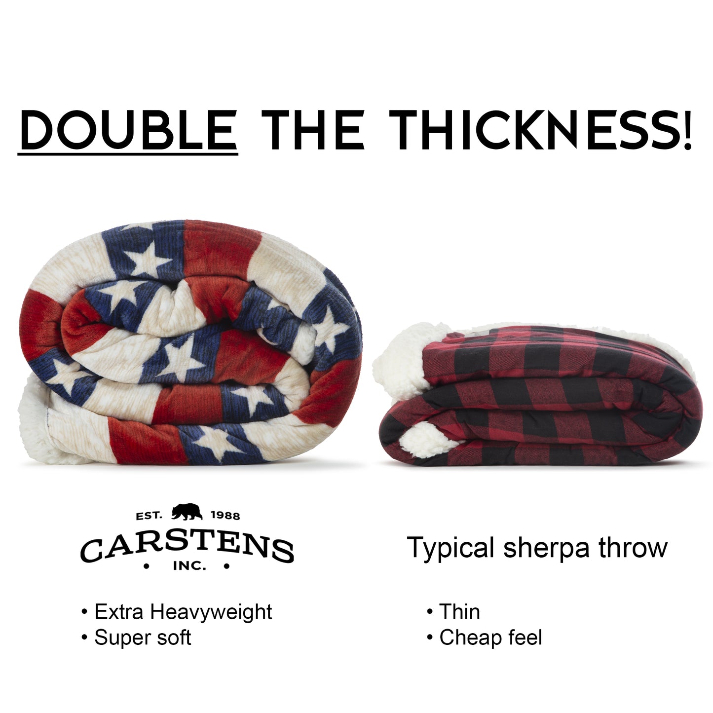 Americana Plush Sherpa Throw