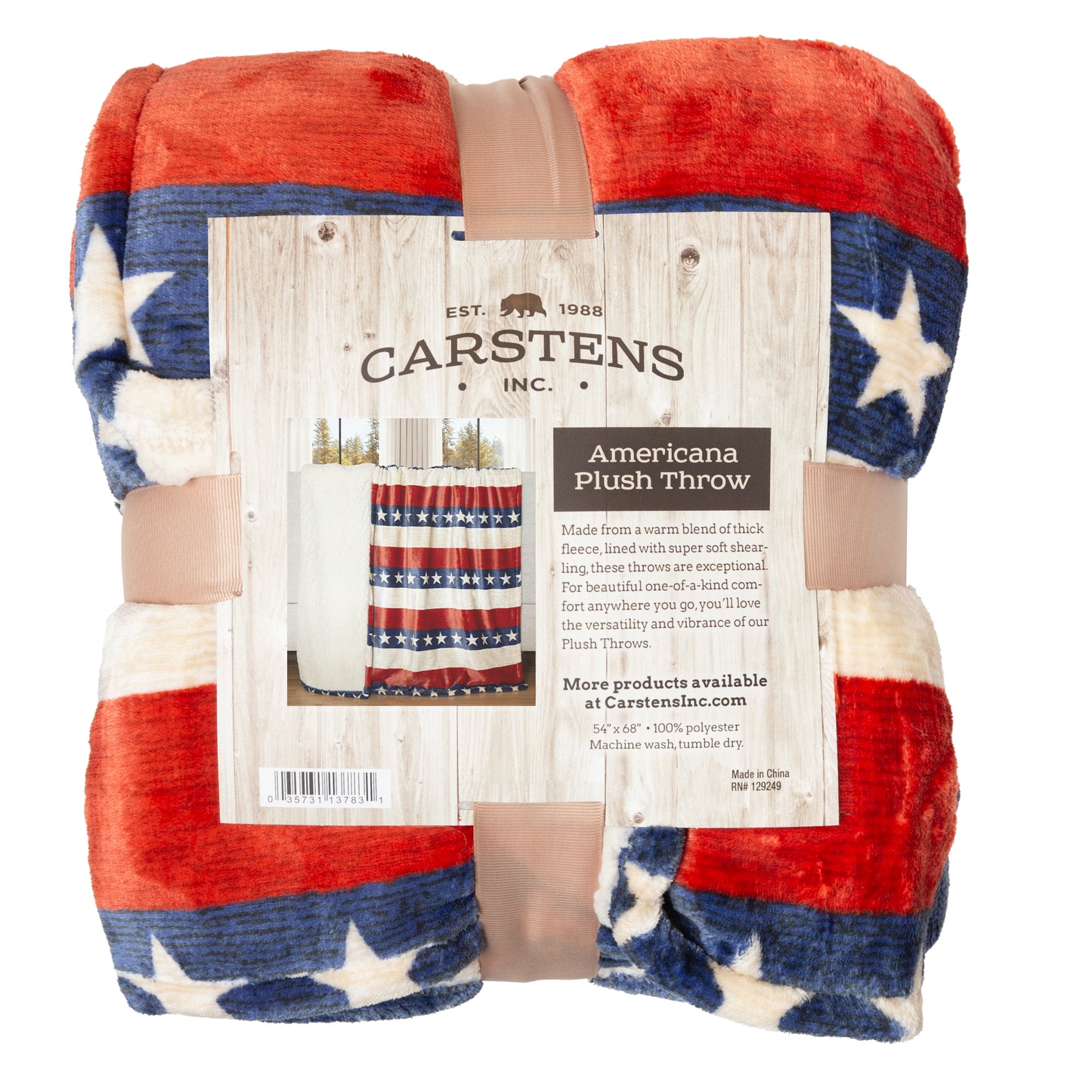 Americana Plush Sherpa Throw