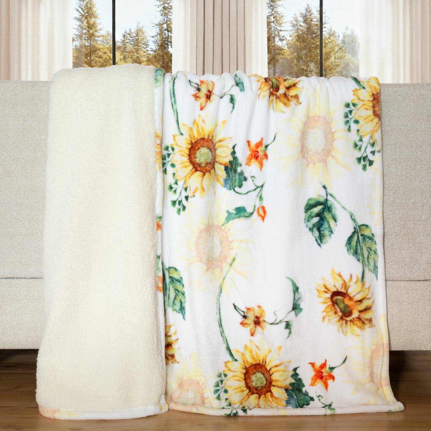 Sunflower Plush Sherpa Throw