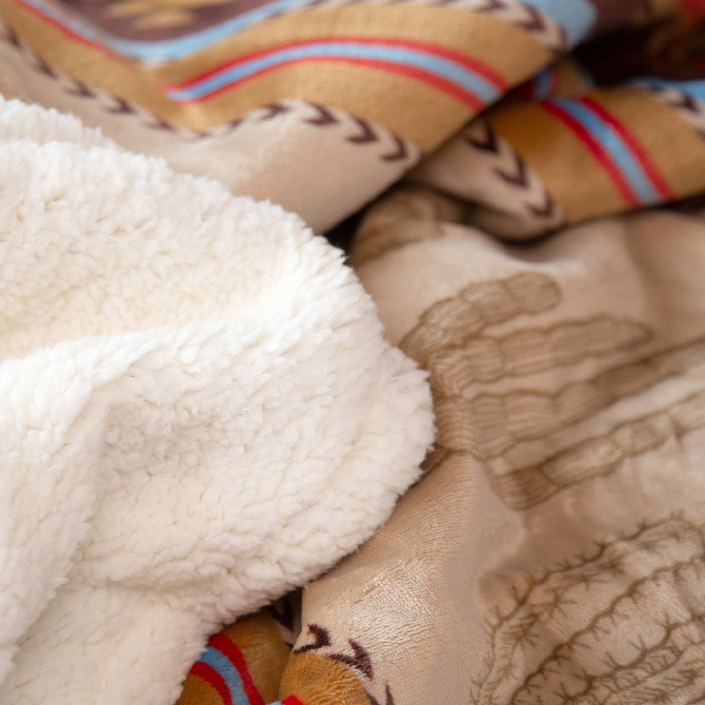 Cactus Stripe Plush Sherpa Throw
