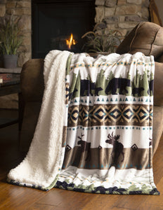 Hidden Lake Plush Sherpa Throw